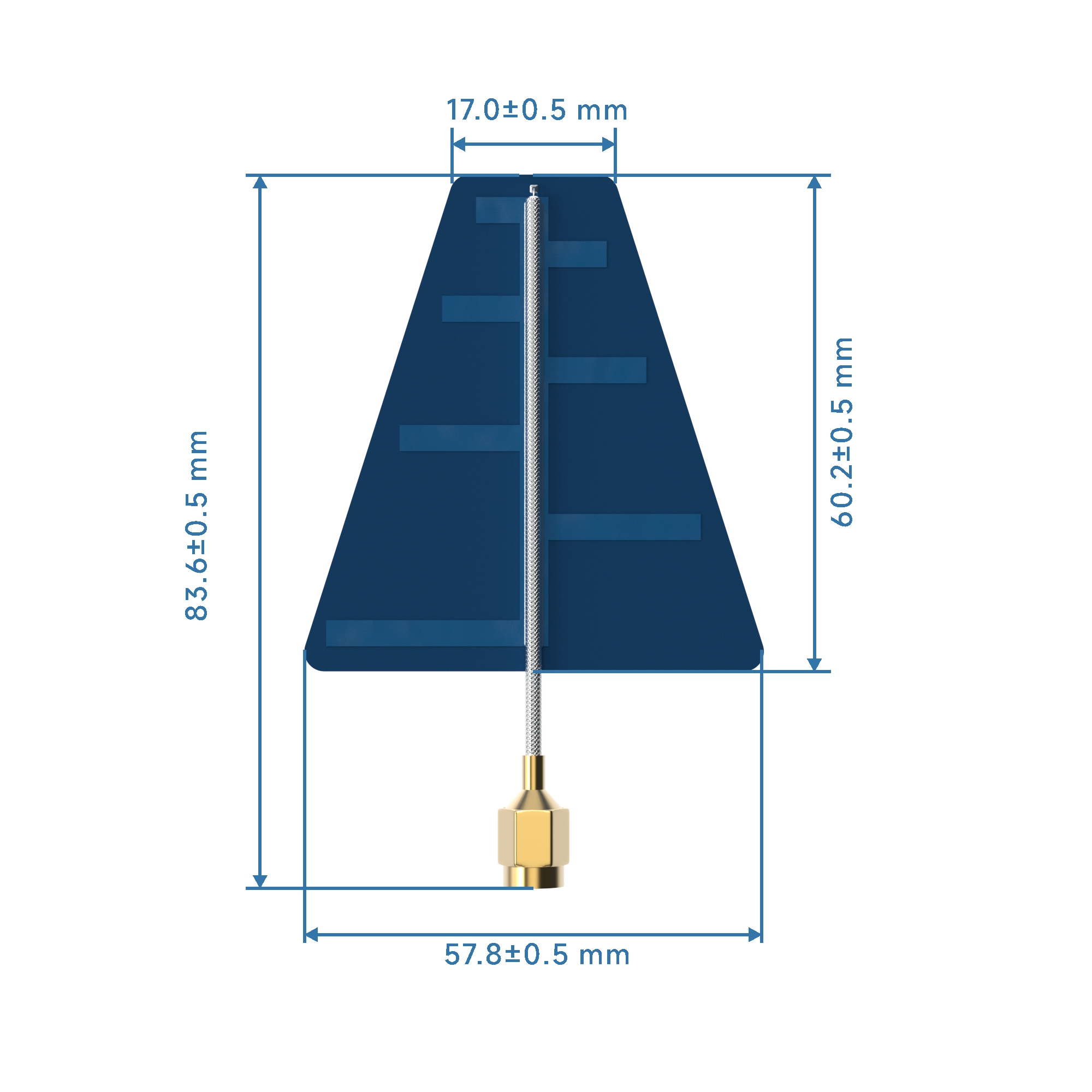 UWB-PCB-D: Antena PCB logarítmica direcional UWB