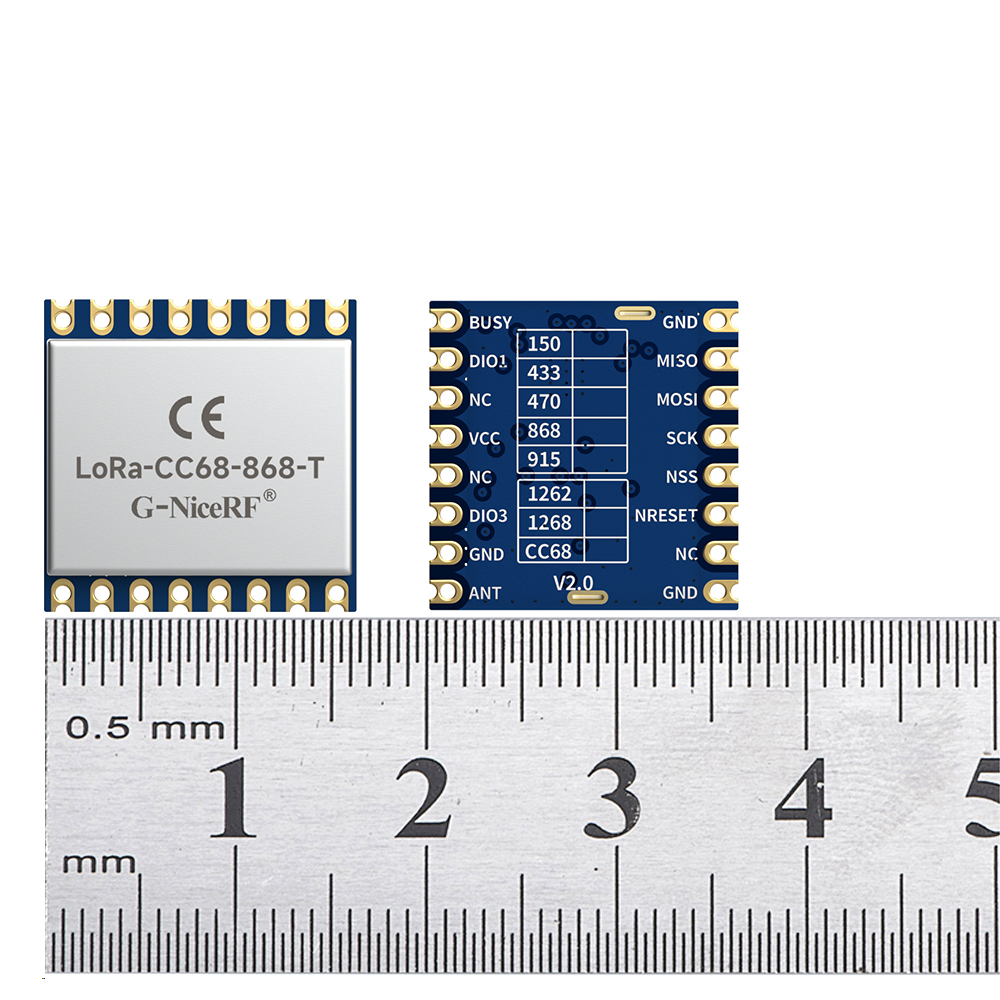 LoRa-CC68-868-T: Módulo transceptor sem fio LLCC68 LoRa com certificação CE-RED com TCXO, proteção ESD