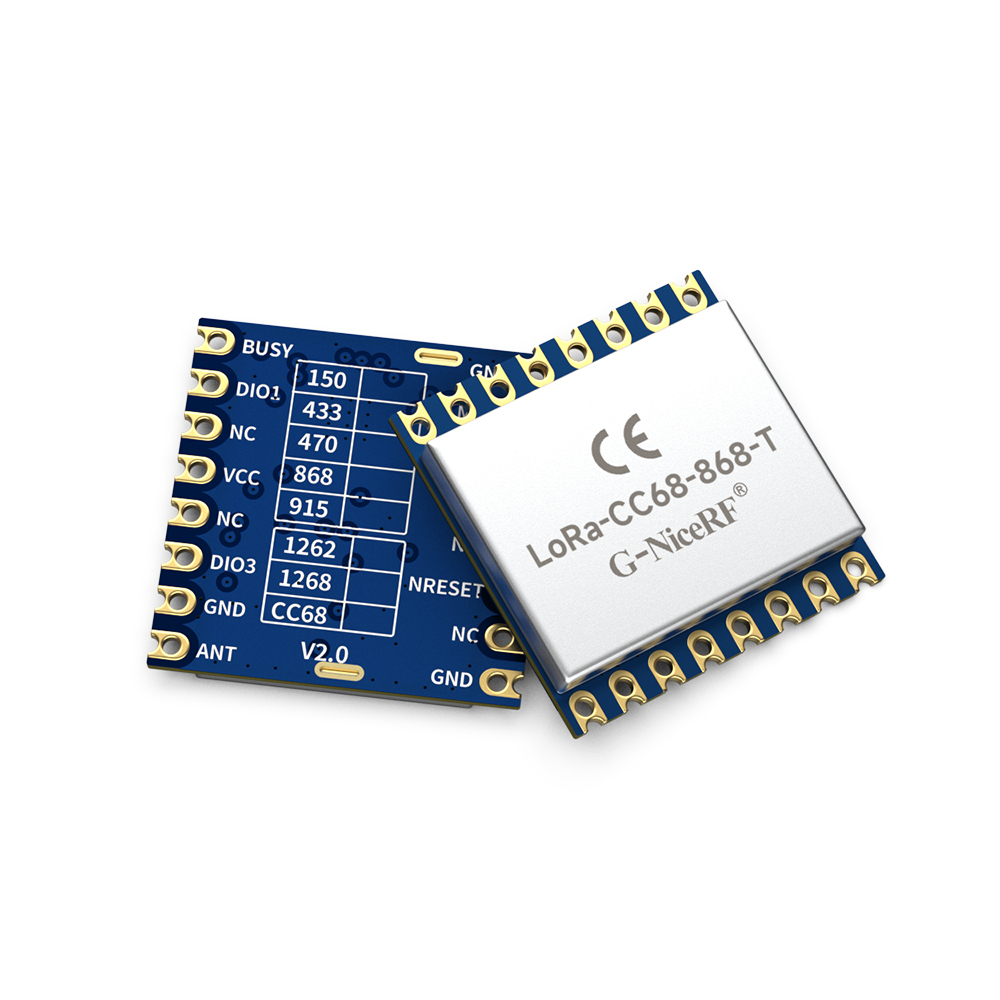 LoRa-CC68-868-T: Módulo transceptor sem fio LLCC68 LoRa com certificação CE-RED com TCXO, proteção ESD