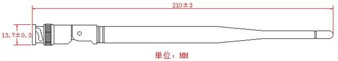 Antena de haste 868 tamanho SW868-ZD210-BNC Antena de haste 868 tamanho SW868-ZD210-BNC