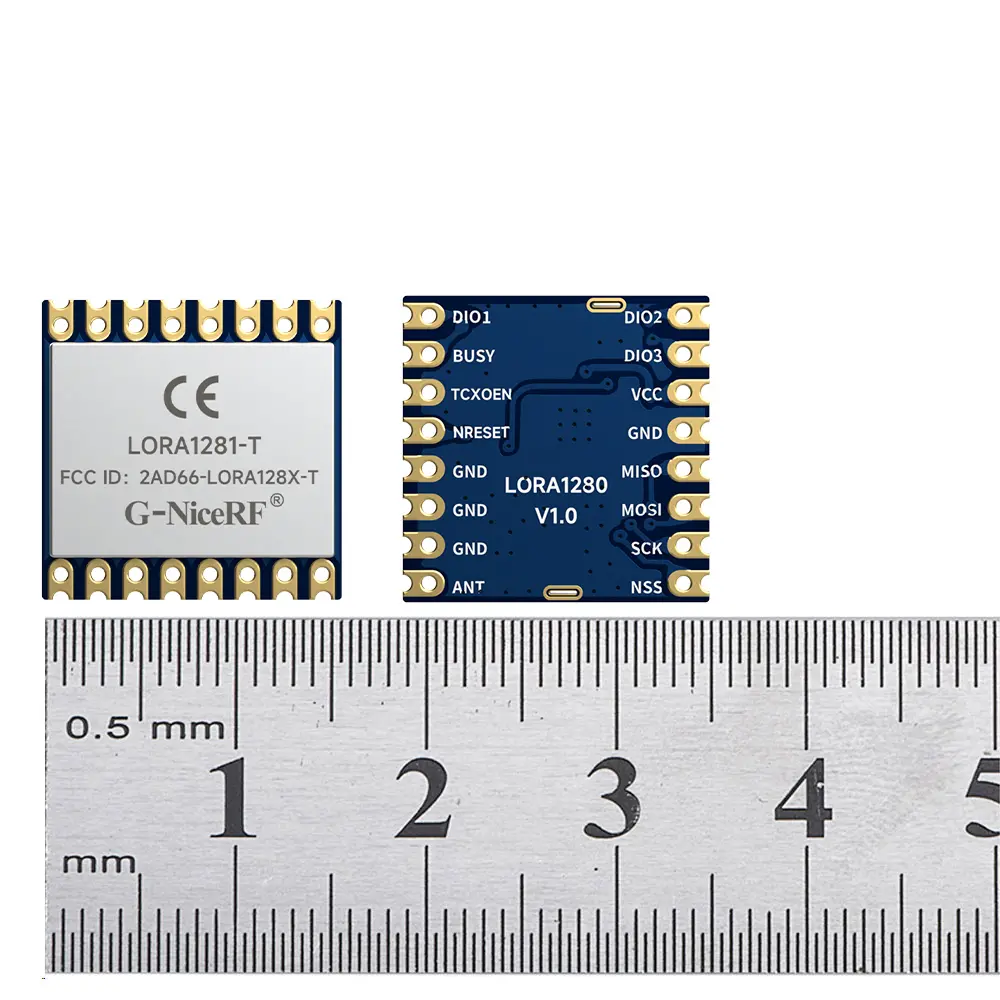 LoRa1281-TCXO: Certificação FCC ID e CE-RED Módulo certificado SX1281 2,4 GHz suporta variação