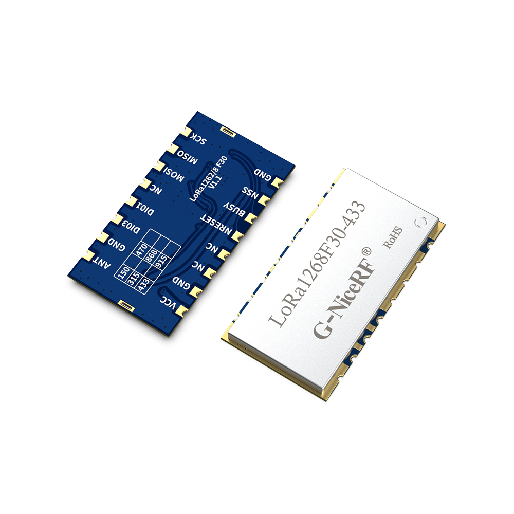 LoRa1268F30: Módulo sem fio SX1268 433MHz 2W com interface SPI e proteção ESD