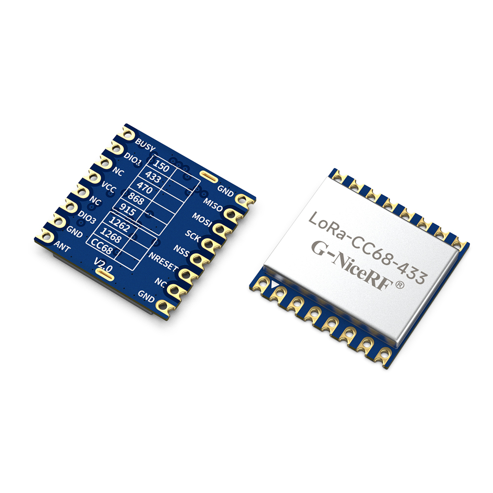 LoRa-CC68: Módulo 433/470/490 MHz baseado em LLCC68 com porta SPI