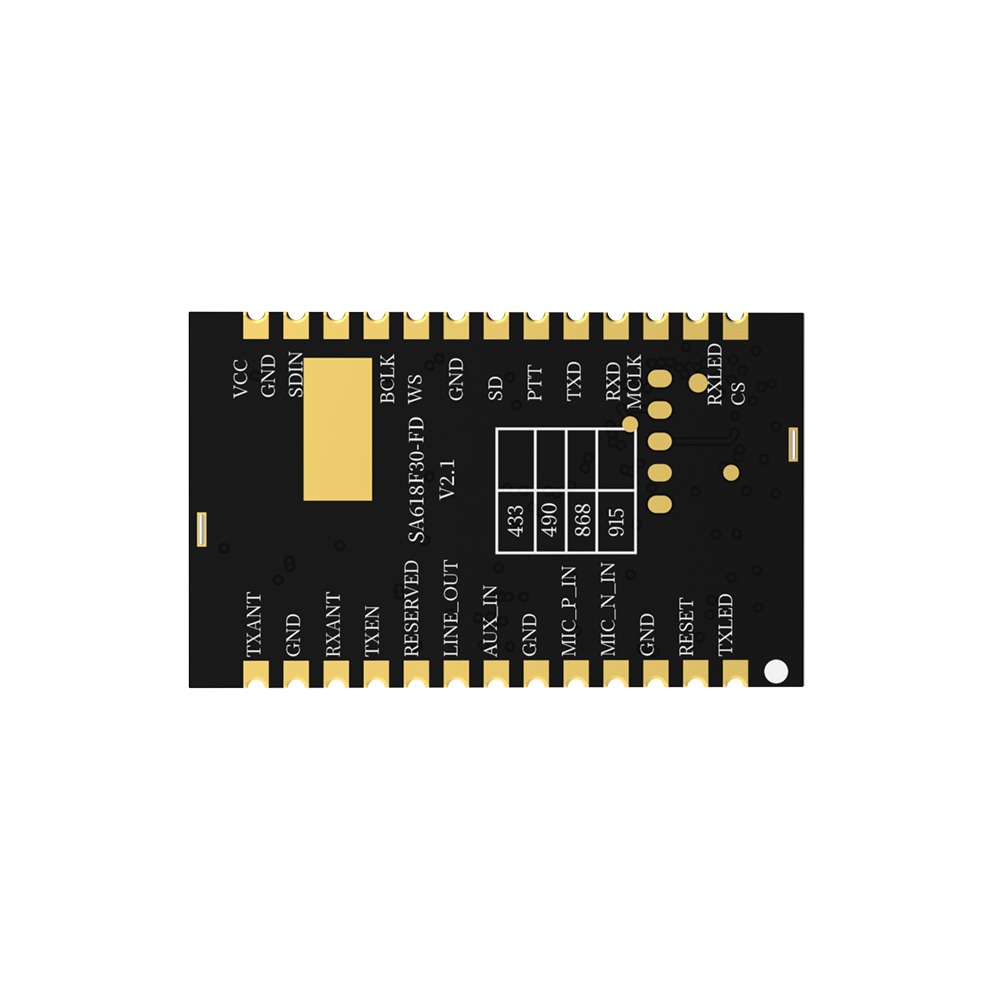 O módulo de transmissão de dados sem fio full-duplex SA618F30-FD suporta transmissão simultânea de 8 vias