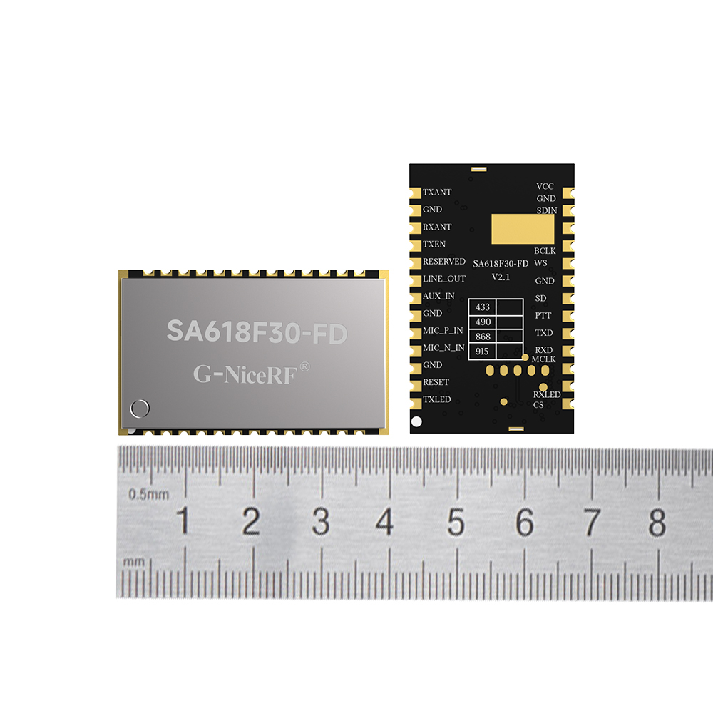 O módulo de transmissão de dados sem fio full-duplex SA618F30-FD suporta transmissão simultânea de 8 vias