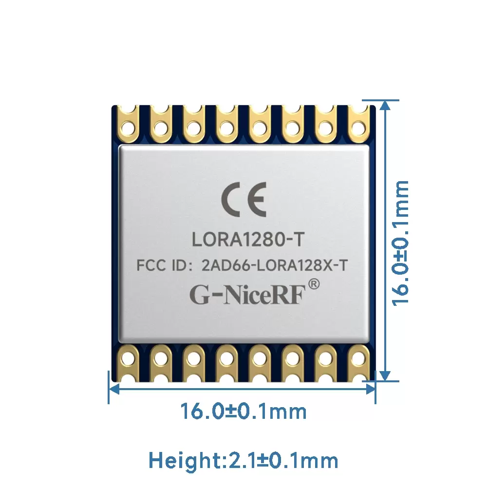 LoRa1280-TCXO: Certificação FCC ID e CE-RED Módulo certificado SX1280 de 2,4 GHz com suporte para alcance