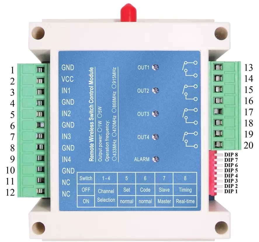 Definição de pinos do módulo de controle do switch SK109 Definição de pinos do módulo de controle do switch SK109