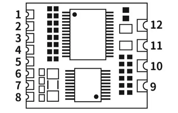 Definição de pinos do módulo receptor RF125-RX