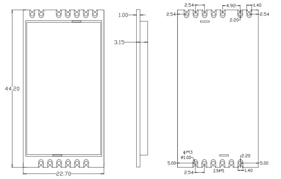 Módulo de duplicação de sinal sem fio STX888 Dimensões mecânicas Módulo de duplicação de sinal sem fio STX888 Dimensões mecânicas