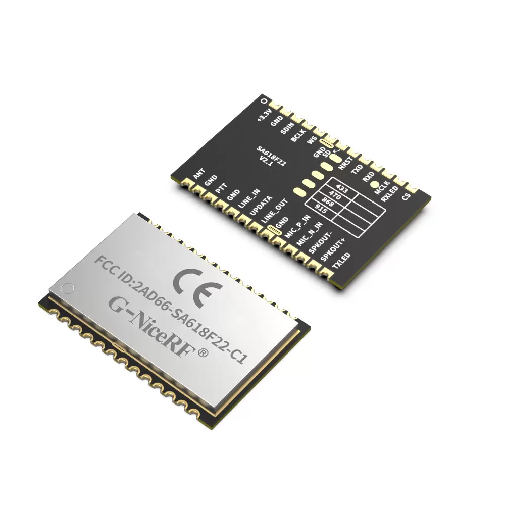 SA618F22-C1: Módulo de transmissão digital e áudio full-duplex sem fio com certificação FCC ID e CE-RED