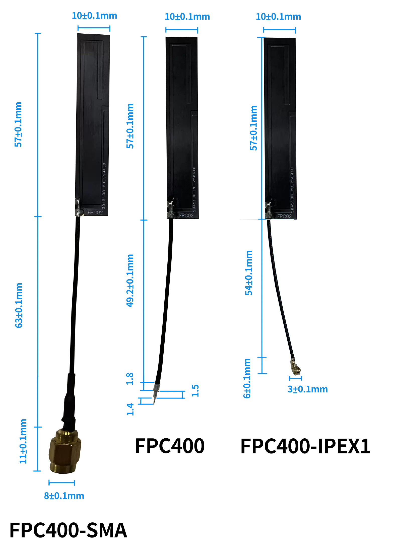 Antena FPC tamanho fpc400