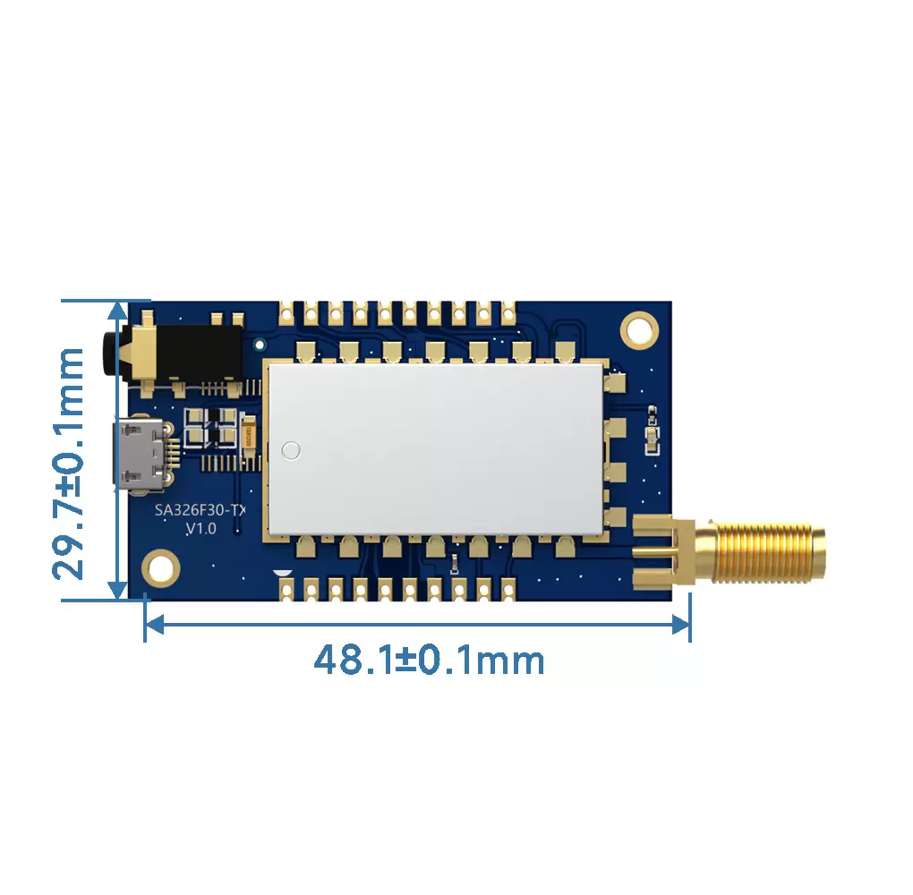 SA326F30: Módulo de áudio sem fio de baixa latência e taxa de amostragem de 48K