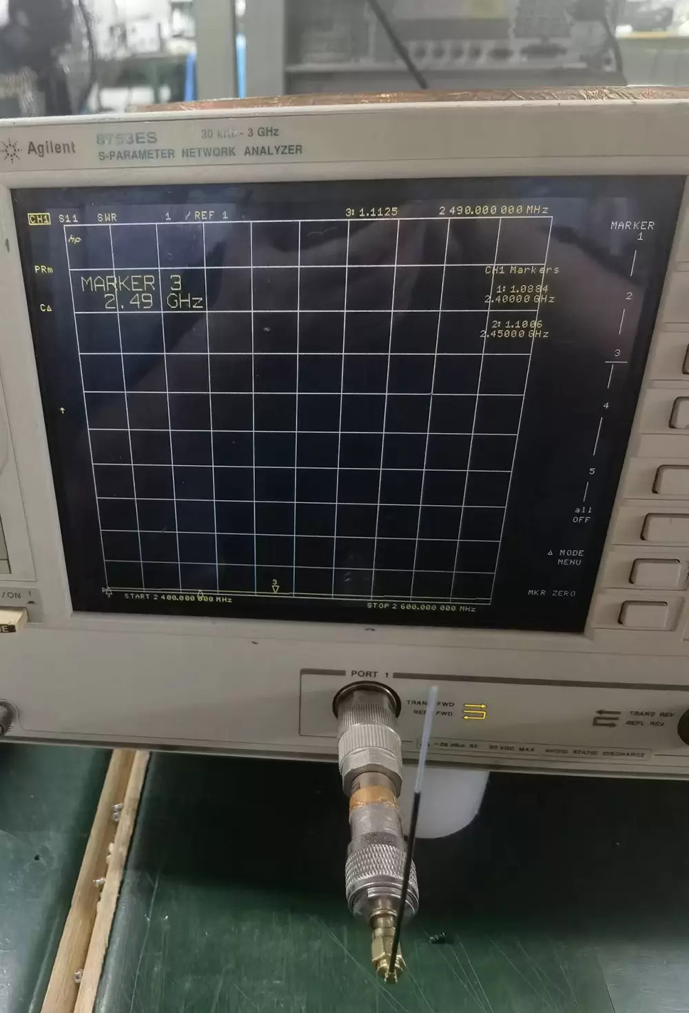 Gráficos de ROE da antena IPEX SW2400-IPEX Gráficos de ROE da antena IPEX SW2400-IPEX