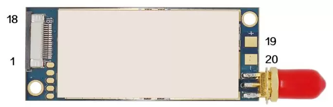 Definição de pinos do módulo sem fio DMR858S.