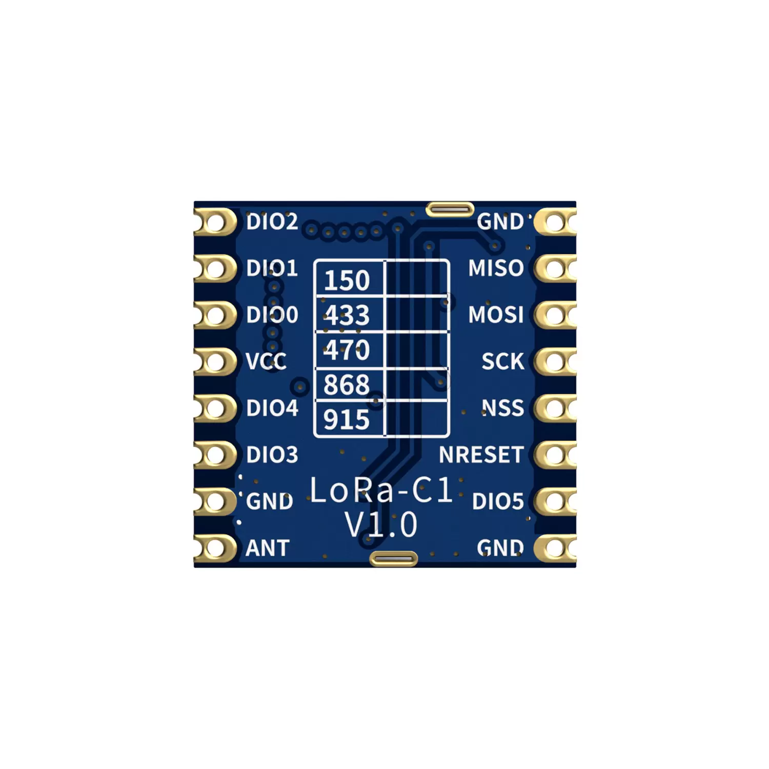 LoRa1278-C1: Módulo LoRa SX1278 de 433/470 MHz com módulo frontal SPI e proteção ESD
