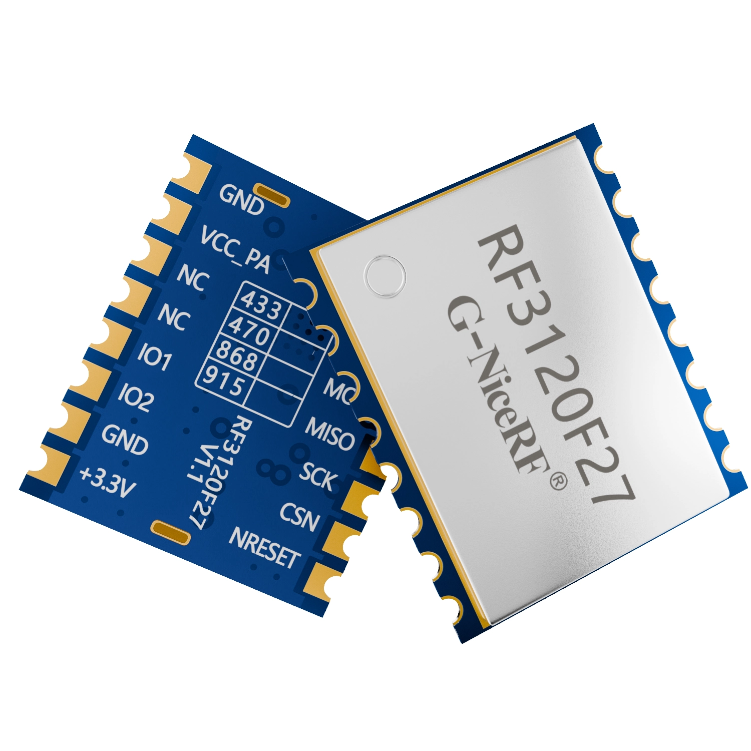 RF3120F27: Módulo transceptor sem fio de 800 mW, oscilador de cristal TCXO de 0,5 ppm