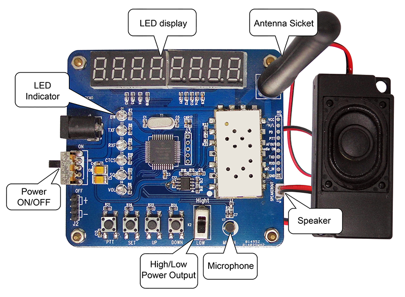 módulo walkie-talkie SA818 DEMO