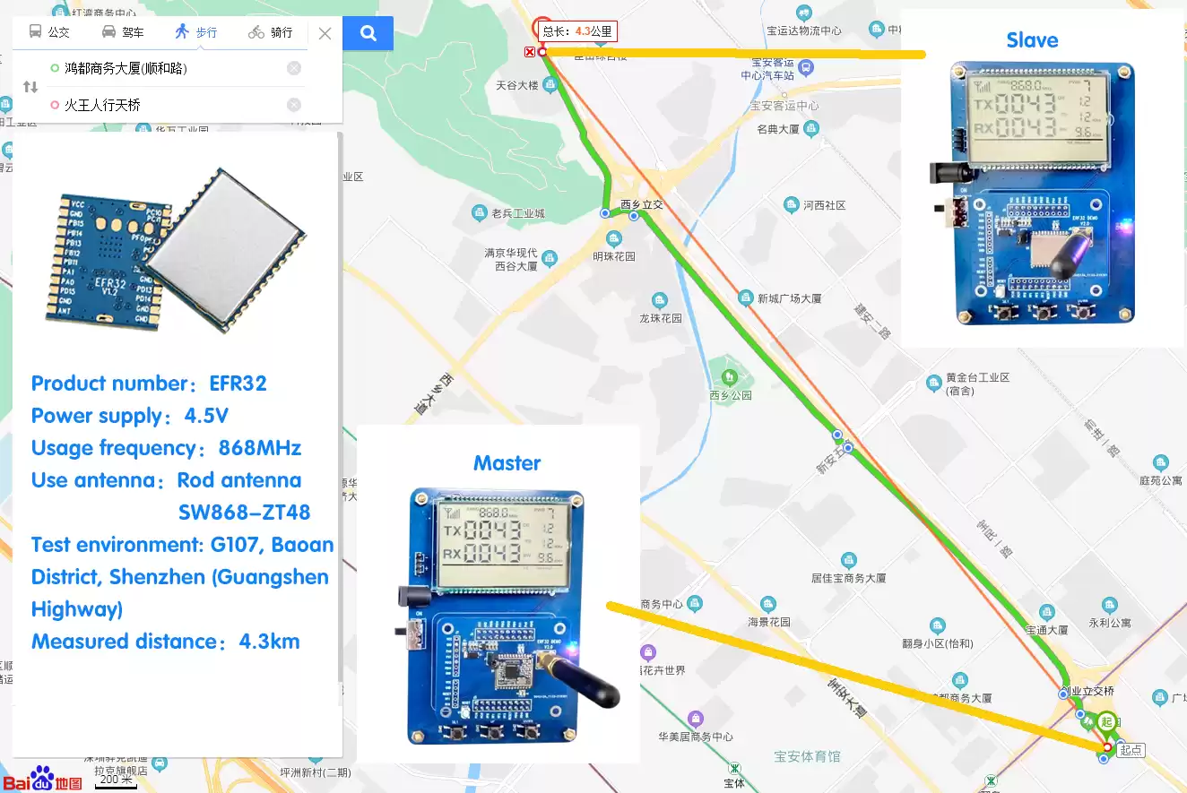 Teste de distância EFR32