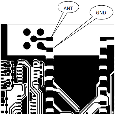 LAYOUT do módulo sem fio RF incorporado