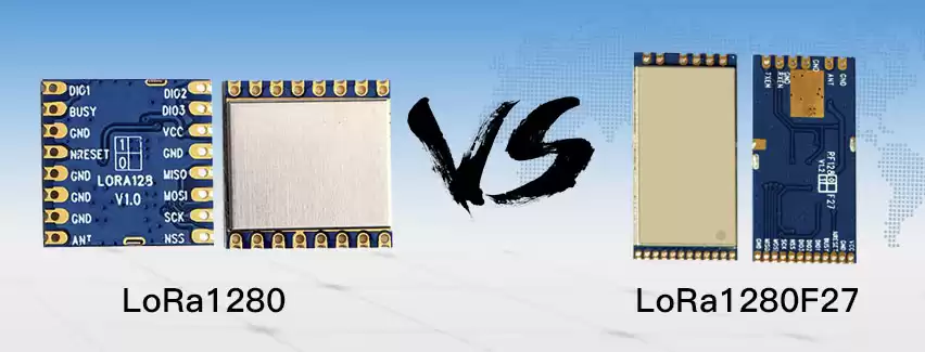 Comparação de parâmetros do módulo sem fio LoRa1280 e LoRa1280F27