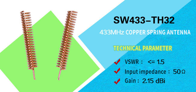 Antena de mola de cobre 433 MHz SW433-TH32