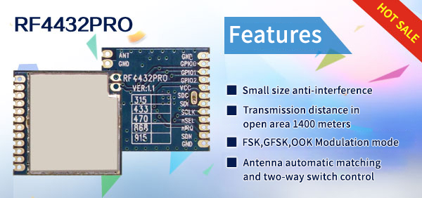 módulo transceptor sem fio RF4432PRO