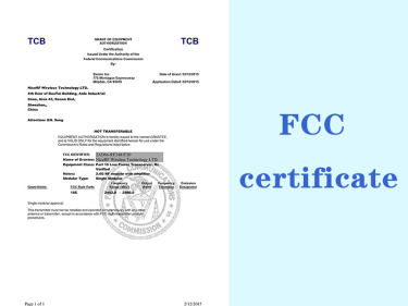 Produtos certificados pela FCC para módulo transceptor sem fio