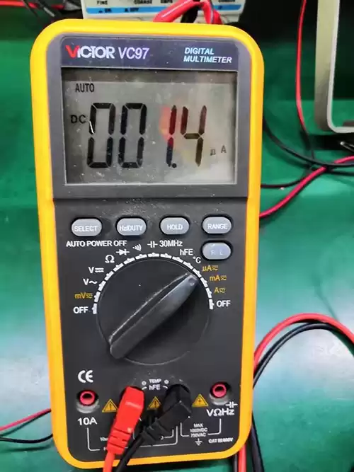 Módulo LoRa LoRa1262 mediu a corrente do sono
