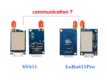 O moudle RF SV611 pode se comunicar com LoRa611Pro?