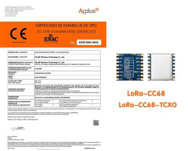 Módulo NiceRF LoRa LoRa-CC68, LoRa-CC68-TCXO passou na certificação FCC, CE