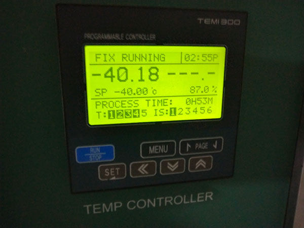 Defina a temperatura para – 40 ℃