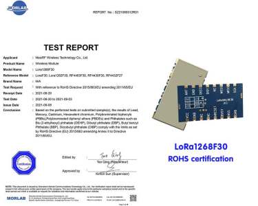 Módulo NiceRF LoRa LoRa1268F30 passou na certificação RoHS