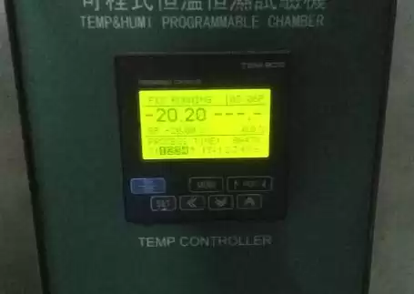 Defina o termostato para -20°