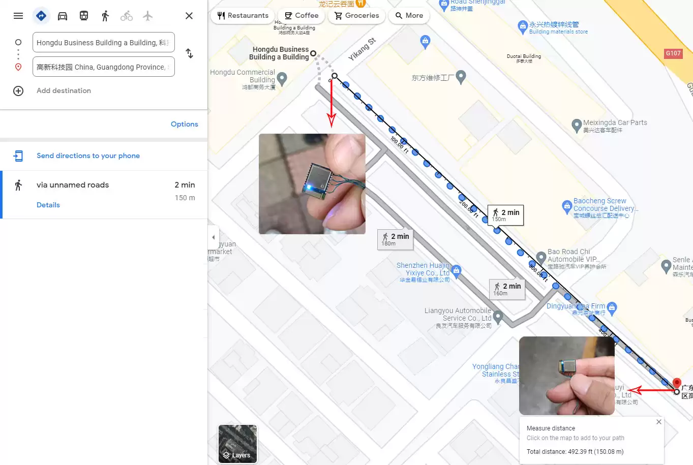 Teste de 150m: status de comunicação do módulo BLE BLE5201