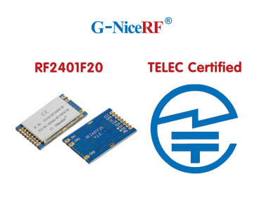 Certificação TELEC da passagem do módulo RF2401F20 de 2,4 GHz RF