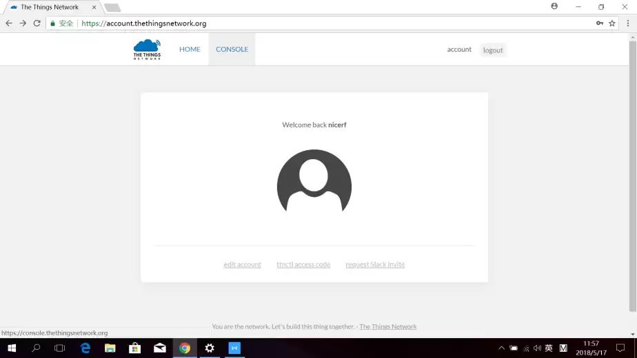Clique em CONSOLE para mudar para seu console