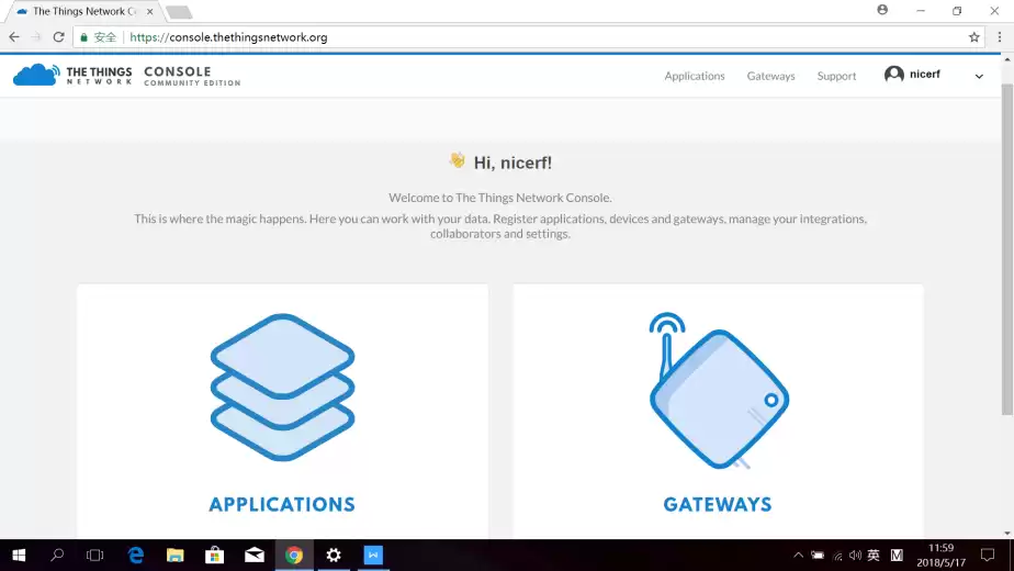 Clique em CONSOLE para mudar para seu console