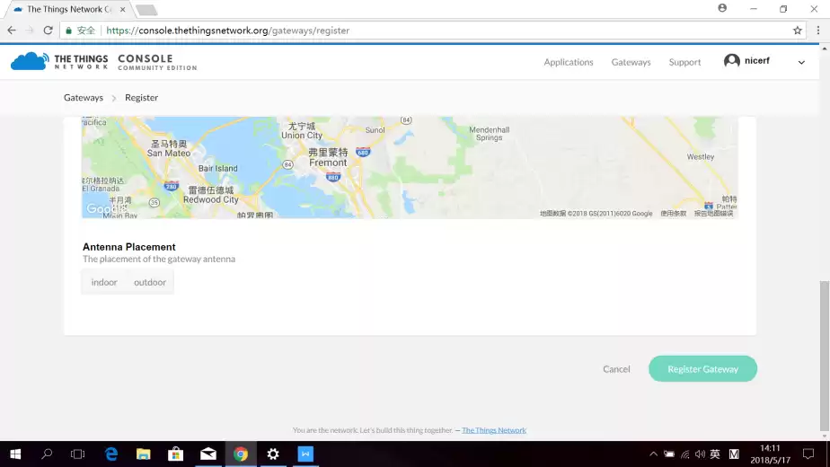 Selecione o posicionamento da antena