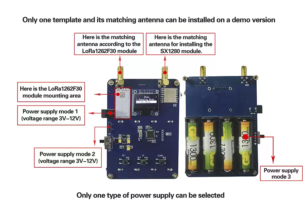 Instruções para a placa de demonstração de variação do módulo SX1280 LoRa