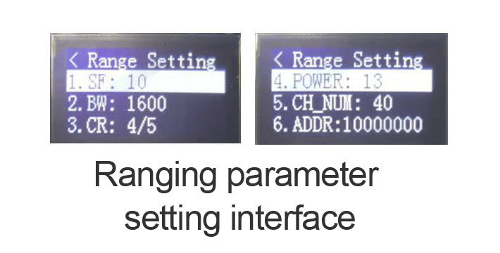 interface de configuração de parâmetros variando