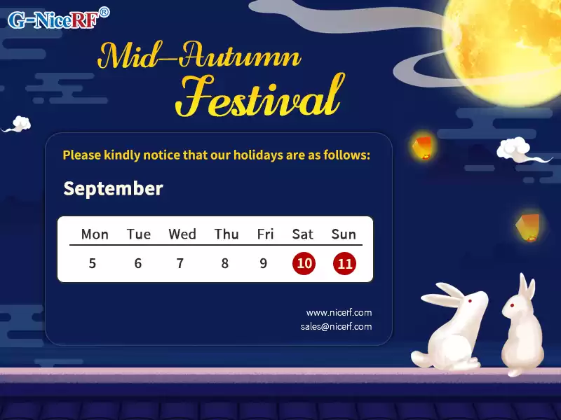 Aviso de feriado do Festival do Meio Outono por NiceRF