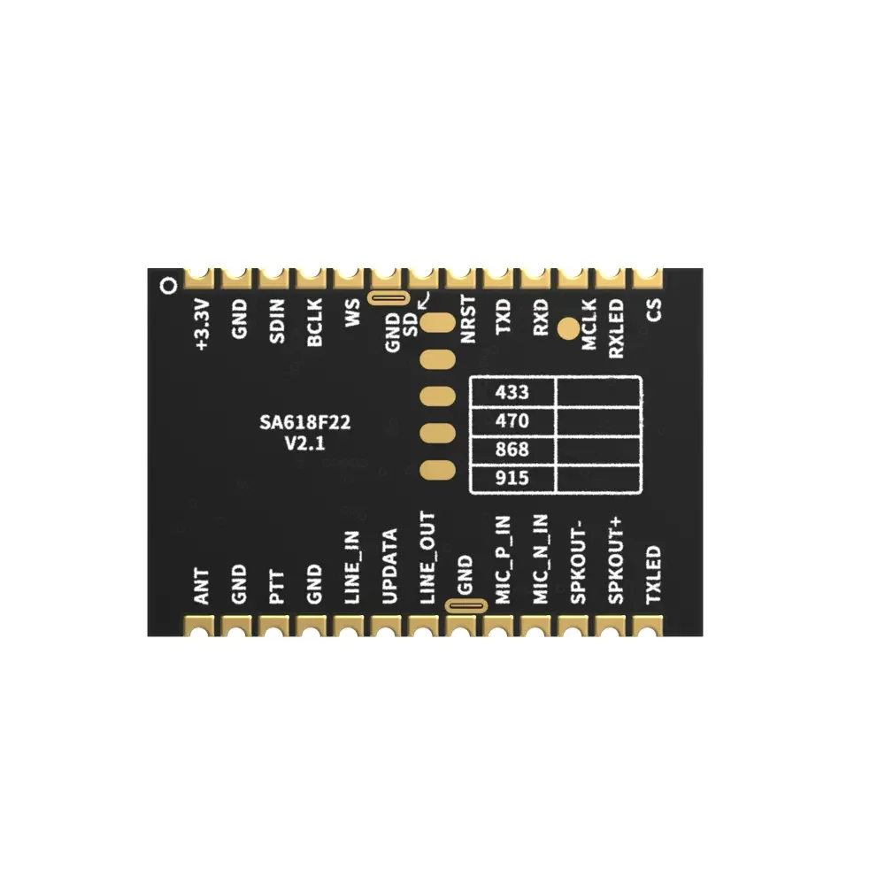 SA618F22: Módulo transceptor de áudio sem fio full duplex com taxa de amostragem de 160mW 8K