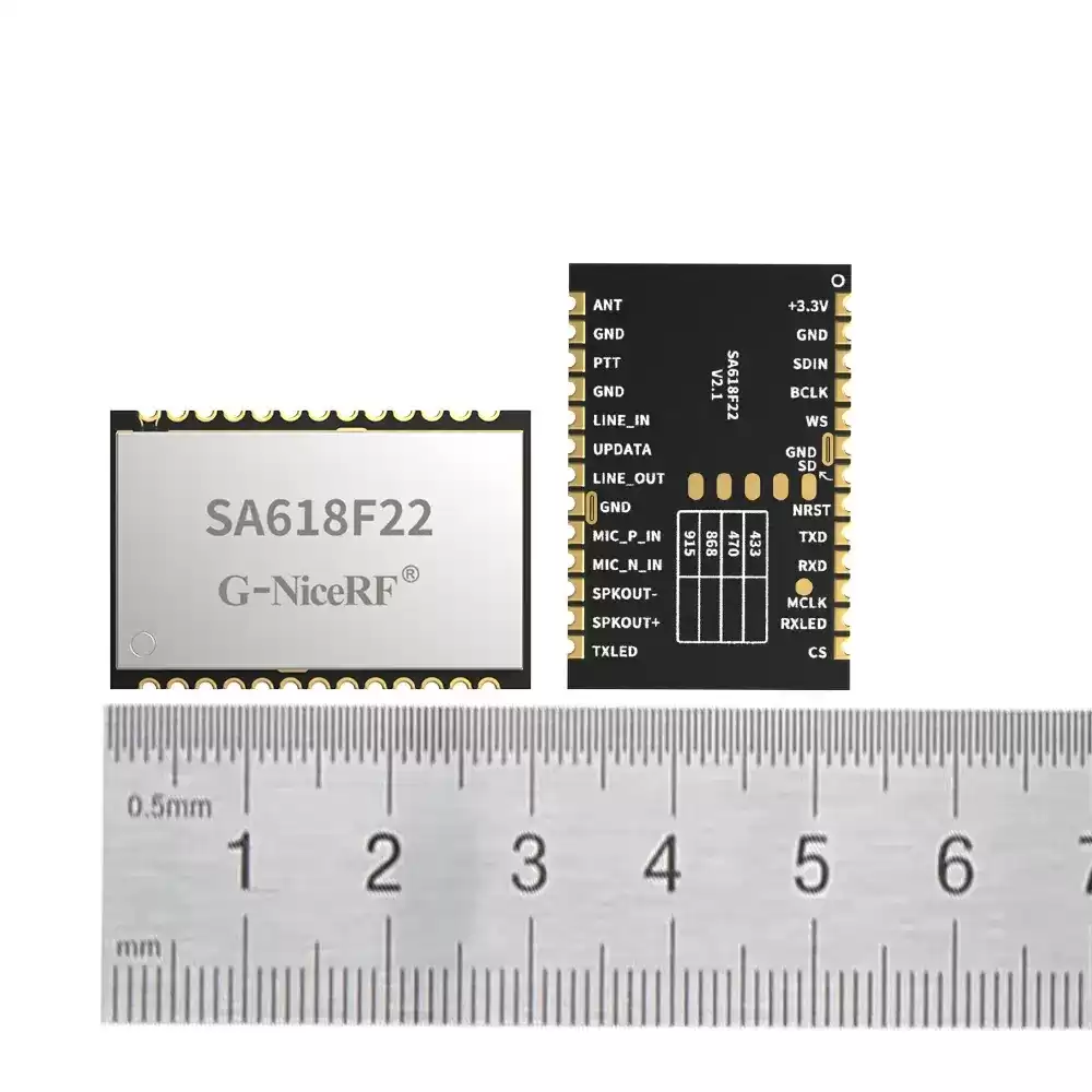 SA618F22: Módulo transceptor de áudio sem fio full duplex com taxa de amostragem de 160 mW e 8K