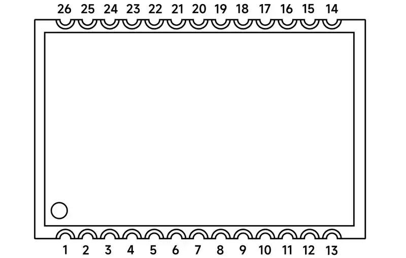 Definição de pinos do módulo transceptor de áudio SA918F30