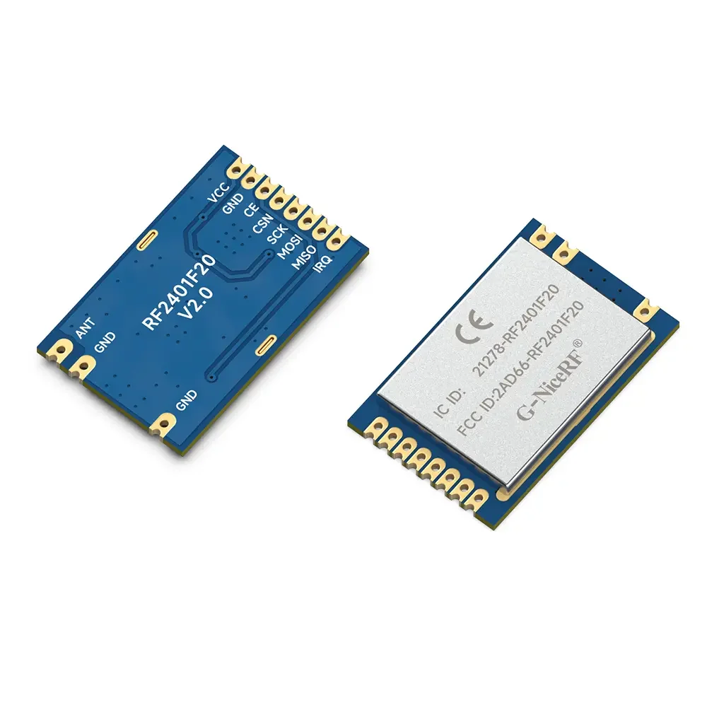 RF2401F20: nRF24L01 + 2,4 GHz CE-RED e FCC ID e IC ID e módulo RF nórdico original certificado pela TELEC