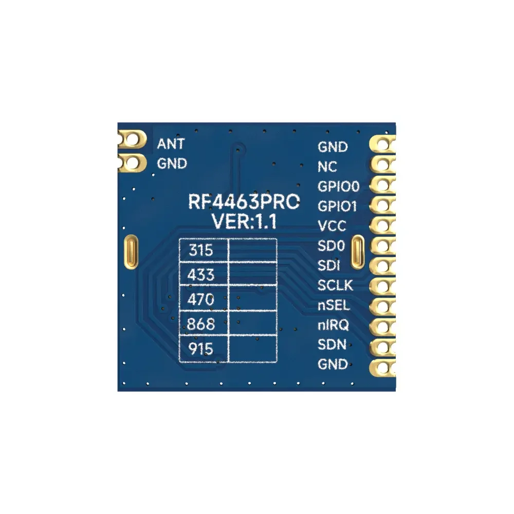 RF4463PRO-868: Módulo RF Si4463 CE-RED certificado de 100mW 868MHz com cristal 10PPM