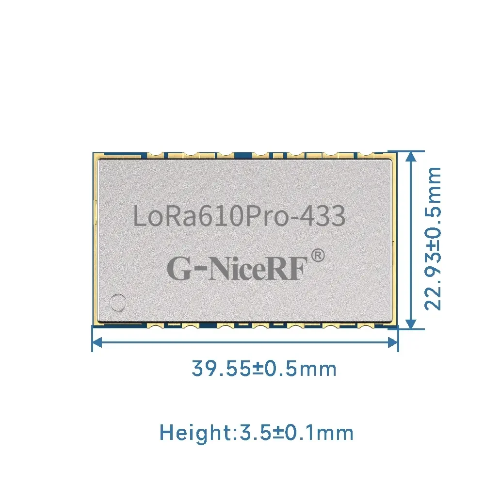 LoRa610Pro: Módulo Uart LoRa de tamanho pequeno incorporado de 100mW com proteção ESD