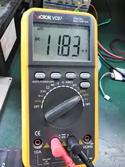 Corrente de recepção medida