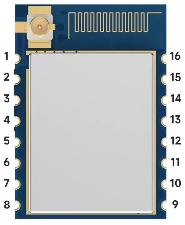 Configuração de pinos do módulo transceptor sem fio LoRa de 2,4 GHz LoRa128X-C1