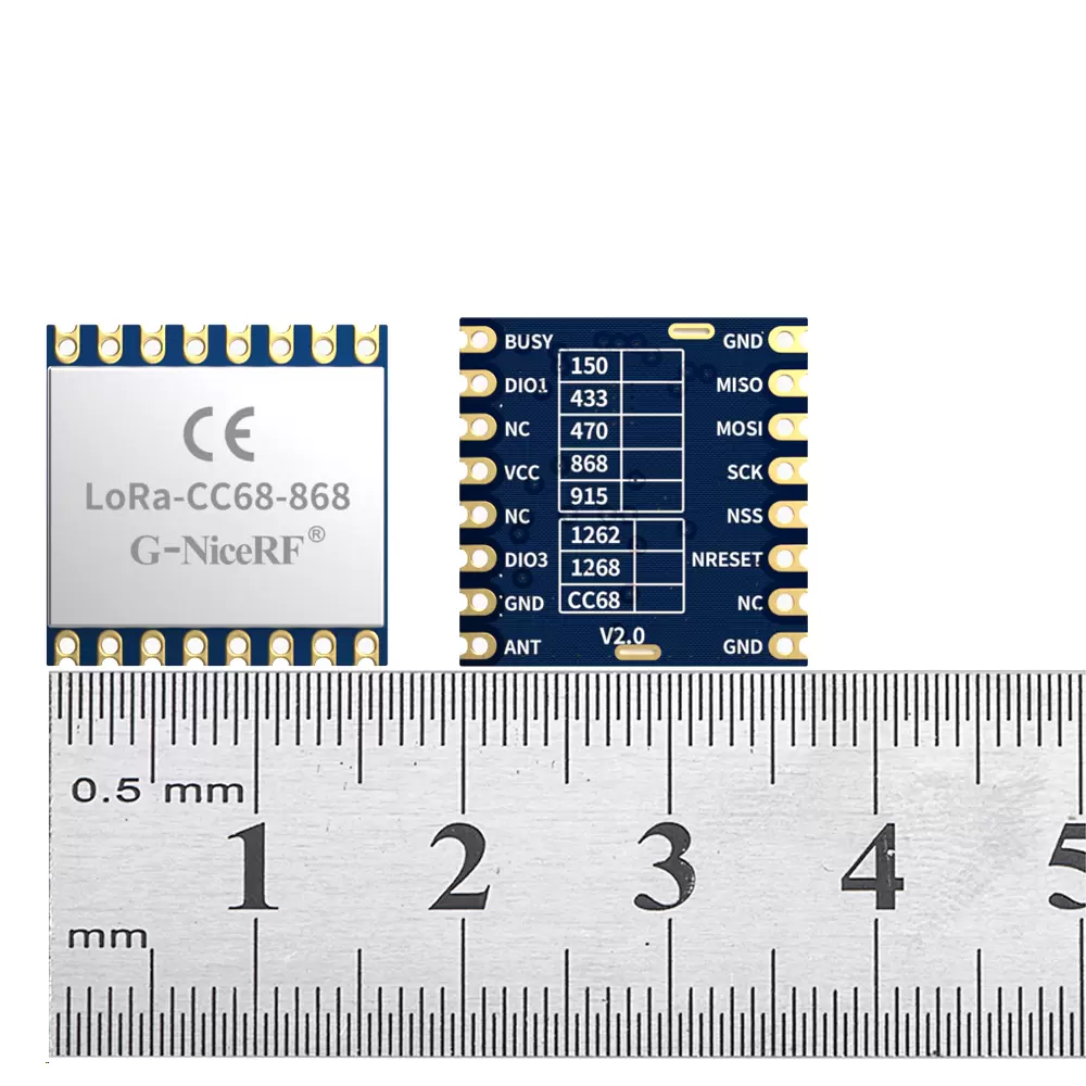 LoRa-CC68-868: M&oacute;dulo LoRa baseado em LLCC68 com interface SPI aprovada pela CE-RED e prote&ccedil;&atilde;o ESD